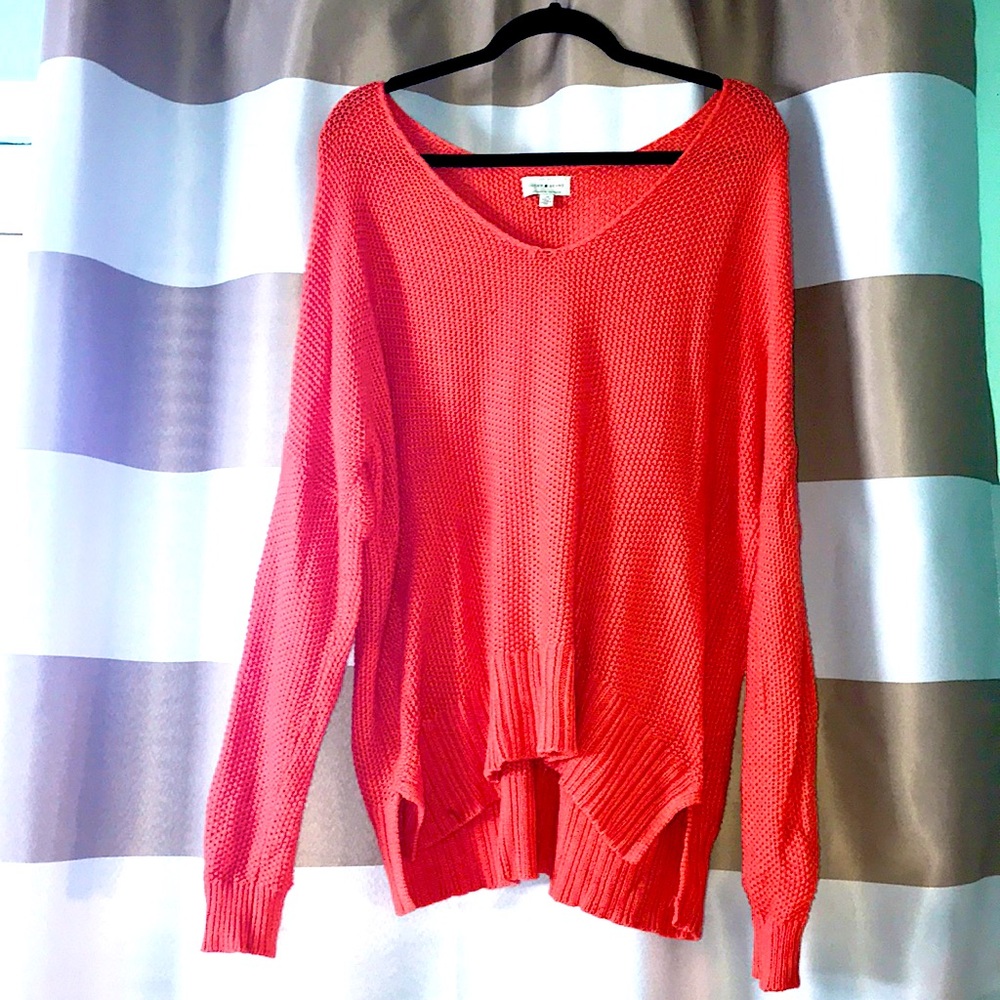 🍀 lucky brand coral knot oversized sweater
